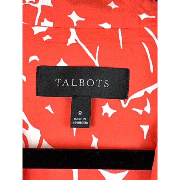 Talbots Women’s 8 Pink White Casual Cotton Blazer Tropical Pineapple Lined NEW - Picture 5 of 8